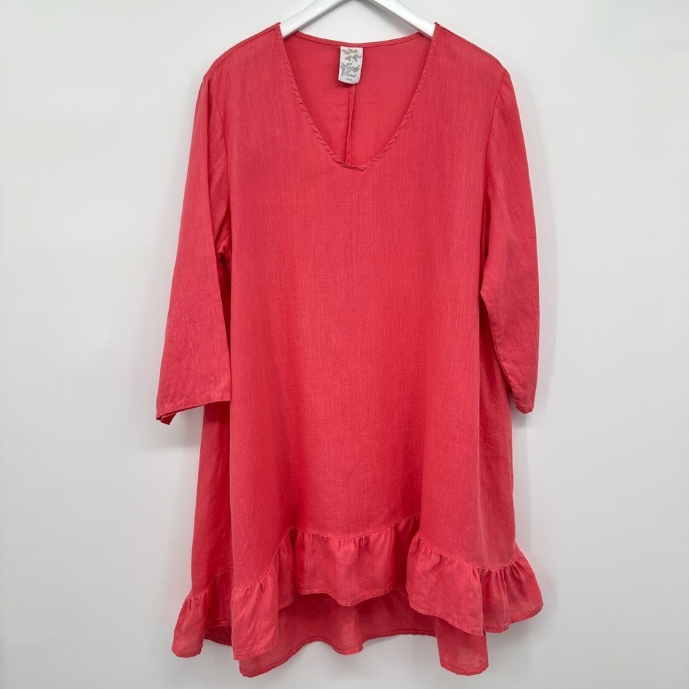 Match Point Tunic Shirt Dress Size XL 100% Linen Lagenlook Coastal Beachy Boho - Picture 11 of 11